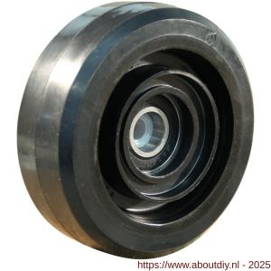 Protempo serie 07 transportwiel los zwarte PA velg zwarte elastische rubberen band ± 70 shore A 160 mm kogellager - A20910936 - afbeelding 1
