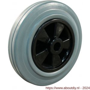 Protempo serie 11 transportwiel los PP velg standaard grijze rubberen band 80 mm glijlager - A20910848 - afbeelding 1