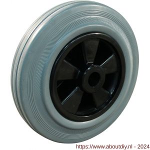 Protempo serie 11 transportwiel los PP velg standaard grijze rubberen band 100 mm glijlager - A20910851 - afbeelding 1