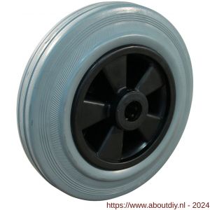 Protempo serie 11 transportwiel los PP velg standaard grijze rubberen band 100 mm rollager RVS - A20910853 - afbeelding 1