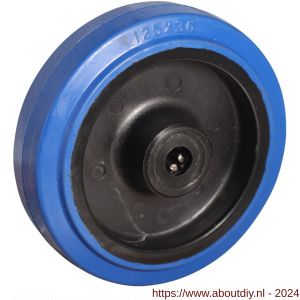 Protempo serie 13 transportwiel los zwarte PA velg blauwe elastische rubberen band ± 70 shore A 125 mm rollager - A20910941 - afbeelding 1