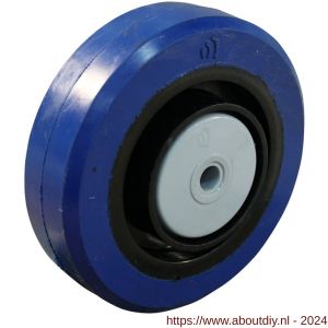 Protempo serie 13 transportwiel los zwarte PA velg blauwe elastische rubberen band ± 70 shore A 125 mm kogellager - A20910942 - afbeelding 1