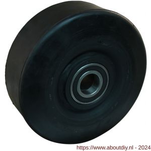Protempo serie 18 transportwiel los stalen velg zwarte elastische rubberen band ± 72 shore A 200 mm kogellager - A20910961 - afbeelding 1