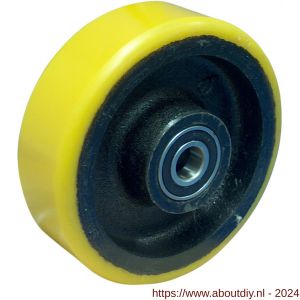 Protempo serie 28 transportwiel los gietijzeren velg PU band ± 94 shore A 100 mm kogellager - A20910756 - afbeelding 1