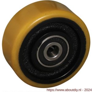Protempo serie 28 transportwiel los gietijzeren velg PU band ± 94 shore A 100 mm kogellager - A20910757 - afbeelding 1