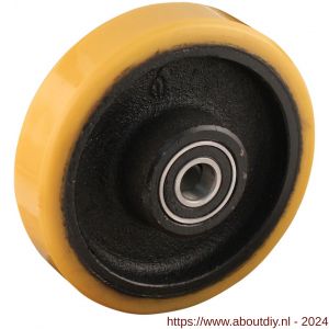 Protempo serie 28 transportwiel los gietijzeren velg PU band ± 94 shore A 125 mm kogellager - A20910759 - afbeelding 1