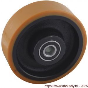 Protempo serie 28 transportwiel los gietijzeren velg PU band ± 94 shore A 125 mm kogellager - A20910760 - afbeelding 1