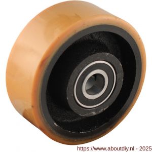 Protempo serie 28 transportwiel los gietijzeren velg PU band ± 94 shore A 125 mm kogellager - A20910763 - afbeelding 1