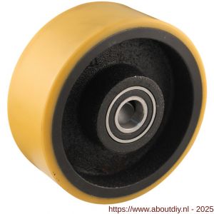 Protempo serie 28 transportwiel los gietijzeren velg PU band ± 94 shore A 150 mm kogellager - A20910766 - afbeelding 1