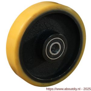 Protempo serie 28 transportwiel los gietijzeren velg PU band ± 94 shore A 175 mm kogellager - A20910773 - afbeelding 1