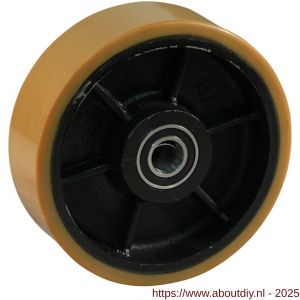 Protempo serie 28 transportwiel los gietijzeren velg PU band ± 94 shore A 250 mm kogellager - A20910789 - afbeelding 1