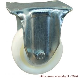 Protempo serie 33-19 bok transportwiel plaatbevestiging stalen gaffel naturel PA (of PP) 65 mm glijlager - A20911251 - afbeelding 1