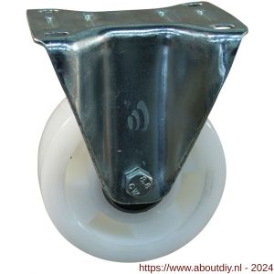 Protempo serie 33-10 bok transportwiel plaatbevestiging stalen gaffel naturel PA (of PP) 100 mm kogellager - A20911262 - afbeelding 1