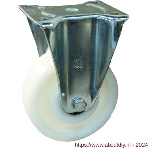 Protempo serie 33-17 bok transportwiel plaatbevestiging stalen gaffel naturel PA (of PP) 150 mm glijlager - A20911280 - afbeelding 1