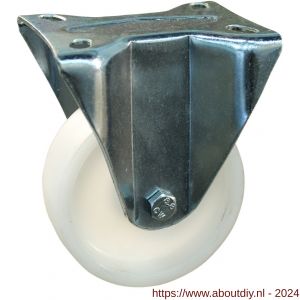 Protempo serie 33-19 bok transportwiel plaatbevestiging stalen gaffel naturel PA (of PP) 150 mm kogellager - A20911255 - afbeelding 1