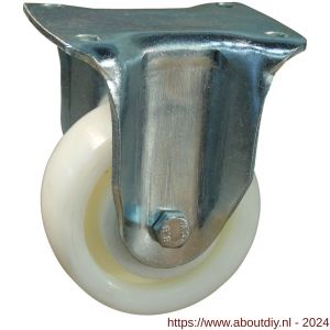 Protempo serie 33-18 bok transportwiel plaatbevestiging stalen gaffel naturel PA (of PP) 160 mm glijlager - A20911267 - afbeelding 1