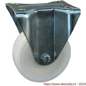 Protempo serie 34-14 bok transportwiel plaatbevestiging stalen gaffel naturel PP (of PA) 100 mm kogellager - A20911354 - afbeelding 1