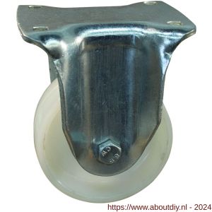 Protempo serie 33-14 bok transportwiel plaatbevestiging stalen gaffel naturel PP (of PA) 125 mm kogellager - A20911261 - afbeelding 1
