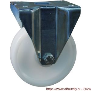 Protempo serie 34-91 bok transportwiel plaatbevestiging stalen gaffel naturel PP (of PA) 250 mm glijlager - A20911352 - afbeelding 1