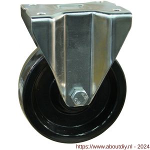 Protempo serie 35-31 bok transportwiel plaatbevestiging RVS gaffel zwart hittebestendig van Ditherm bokwiel 125 mm glijlager - A20913765 - afbeelding 1