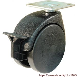 Protempo serie 65-68 zwenk apparatenwiel plaatbevestiging enkele rem PA gaffel PA 75 mm glijlager - A20910530 - afbeelding 1