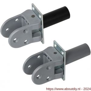 Hawgood deurveerscharnier 4140 schoen kunststof grijs deurdikte 35 mm RVS met vaststellin - A10100290 - afbeelding 1