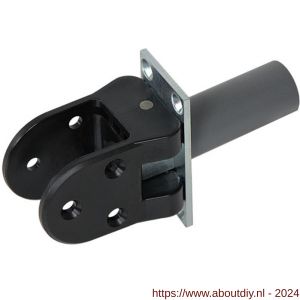 Hawgood deurveerscharnier 40K schoen kunststof zwart deurdikte 35 mm RVS met vaststelling - A10100293 - afbeelding 1