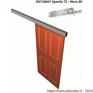 Dictator elektrisch schuifdeursluitsysteem Dictamat OpenDo T2 mono 80 compleet met muurbevestiging - A10100231 - afbeelding 1