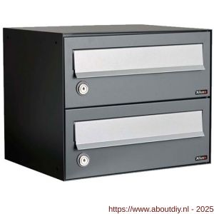 Allux Hive set postkast staal verzinkt gepoedercoat 1-breed 2-hoog antraciet - A11201325 - afbeelding 1