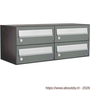 Allux Hive set postkast staal verzinkt gepoedercoat 2-breed 2-hoog antraciet - A11201349 - afbeelding 1