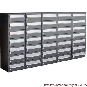 Allux Hive set postkast staal verzinkt gepoedercoat 5-breed 7-hoog antraciet - A11201441 - afbeelding 1