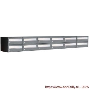 Allux Hive set postkast staal verzinkt gepoedercoat 6-breed 2-hoog antraciet - A11201445 - afbeelding 1