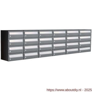 Allux Hive set postkast staal verzinkt gepoedercoat 6-breed 4-hoog antraciet - A11201453 - afbeelding 1