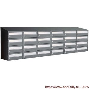 Allux Hive set postkast staal verzinkt gepoedercoat 6-breed 4-hoog met dak antraciet - A11201454 - afbeelding 1