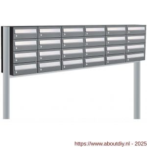 Allux Hive set postkast staal verzinkt gepoedercoat 6-breed 4-hoog op statief antraciet - A11201456 - afbeelding 1