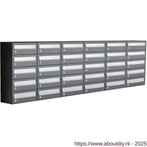 Allux Hive set postkast staal verzinkt gepoedercoat 6-breed 5-hoog antraciet - A11201457 - afbeelding 1