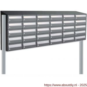 Allux Hive set postkast staal verzinkt gepoedercoat 6-breed 5-hoog met dak op statief antraciet - A11201459 - afbeelding 1
