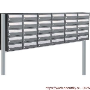 Allux Hive set postkast staal verzinkt gepoedercoat 6-breed 5-hoog op statief antraciet - A11201460 - afbeelding 1