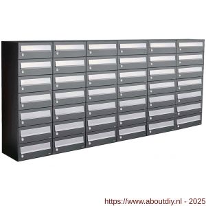 Allux Hive set postkast staal verzinkt gepoedercoat 6-breed 7-hoog antraciet - A11201465 - afbeelding 1