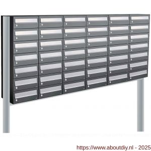 Allux Hive set postkast staal verzinkt gepoedercoat 6-breed 7-hoog op statief antraciet - A11201468 - afbeelding 1