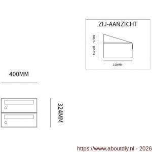 Allux Hive set postkast staal verzinkt gepoedercoat 1-breed 2-hoog antraciet - A11201325 - afbeelding 2