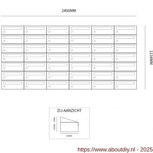 Allux Hive set postkast staal verzinkt gepoedercoat 6-breed 7-hoog zwart - A11201609 - afbeelding 2