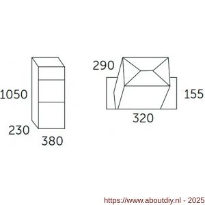 Allux 600 pakketzuil brievenbus verzinkt - A11200979 - afbeelding 2