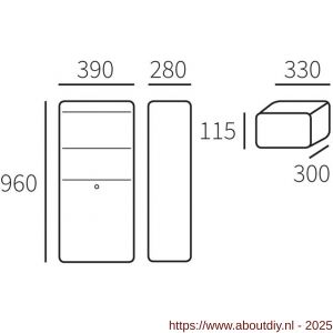 Allux 800 pakketzuil pakketbrievenbus antraciet achteruitname - A11200986 - afbeelding 2