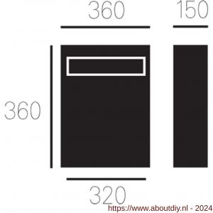 Allux 2500 brievenbus zwart-RVS - A11200894 - afbeelding 2