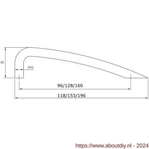 Didheya Komma meubelgreep 96 mm inox - A11201086 - afbeelding 2