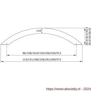 Didheya Boog meubelgreep 96 mm inox - A11201066 - afbeelding 2