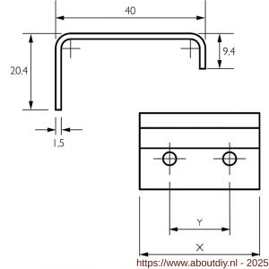 Didheya In-350 meubelgreep 224 mm inox - A11201083 - afbeelding 2