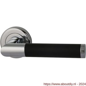 Reguitti Torino deurkruk rond rozet Nika chroom-zwart - A11200096 - afbeelding 1