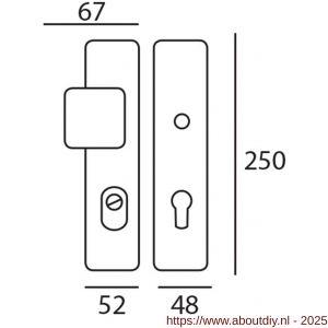 Mariani QBE veiligheids garnituur UTB kernterkbeveiliging SKG*** PC 72 mm mat chroom - A11200741 - afbeelding 2